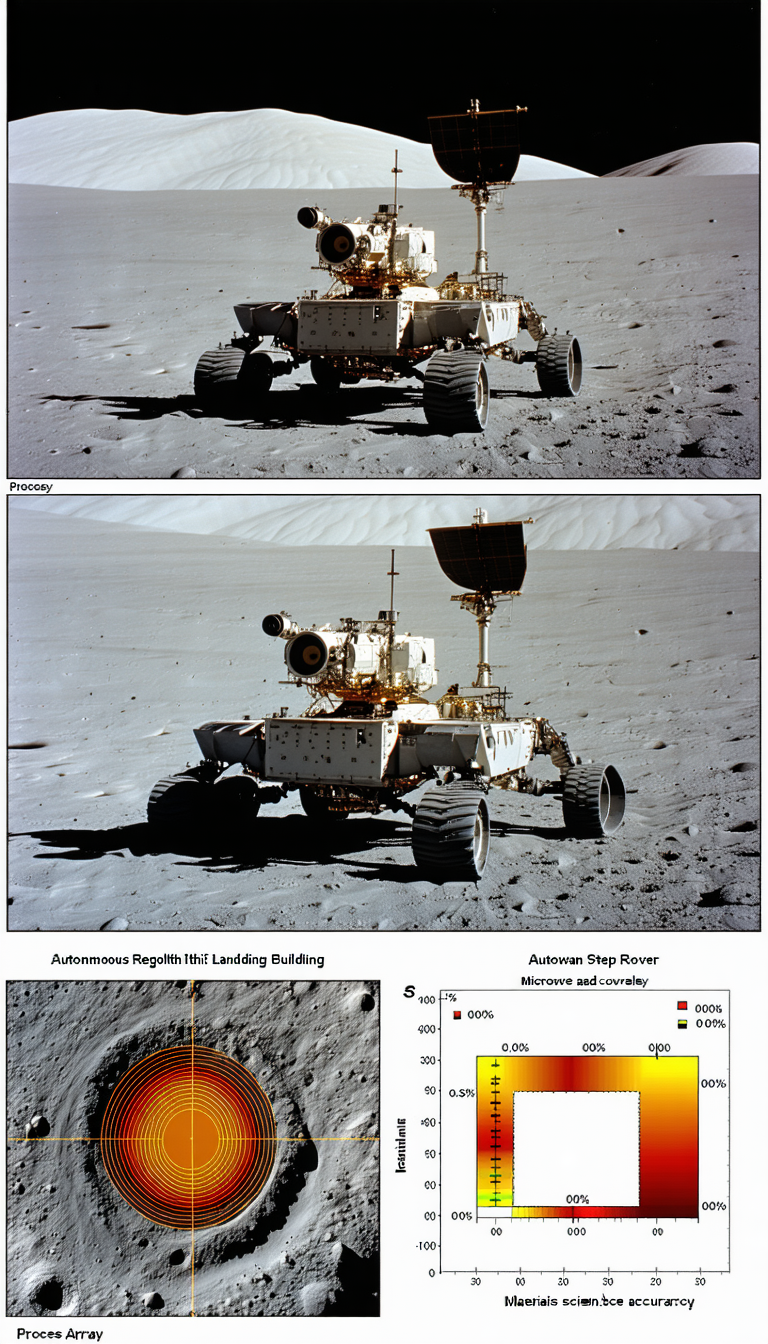 The Image Is A Split-screen Display Of A Rover On The Moon