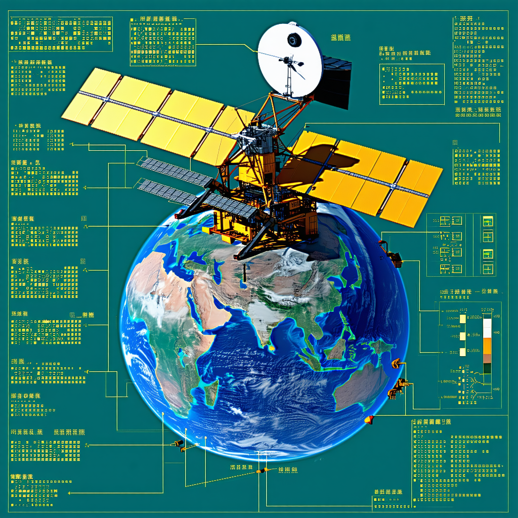 detailed diagram spacecraft, specifically satellite