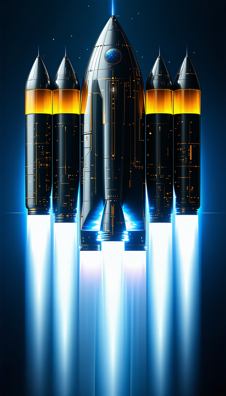 A Rocket Is Shown In A Close-up View, With Its Engine And Exhaust Visible
