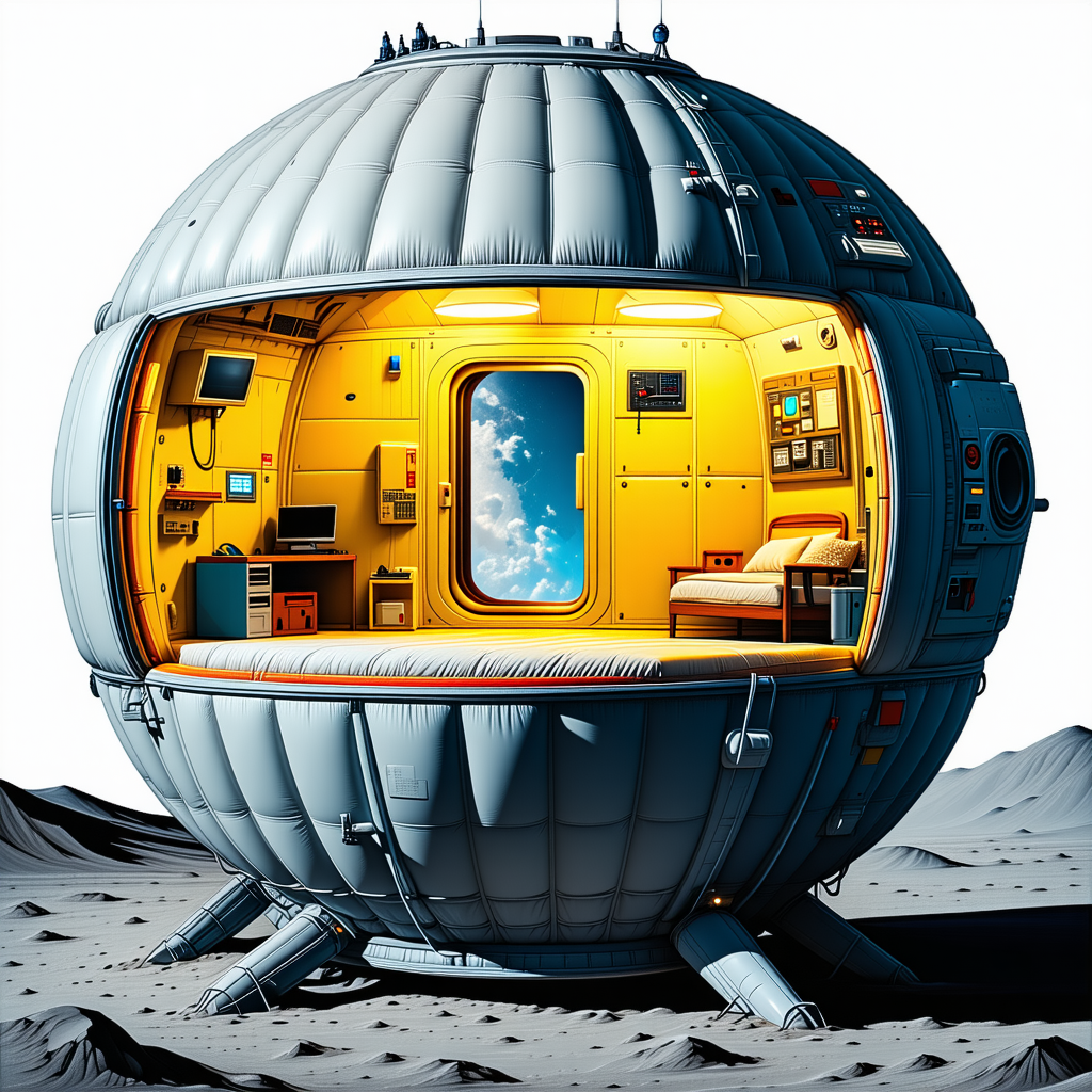 A Large, Round, And White Spacecraft With A Large Window