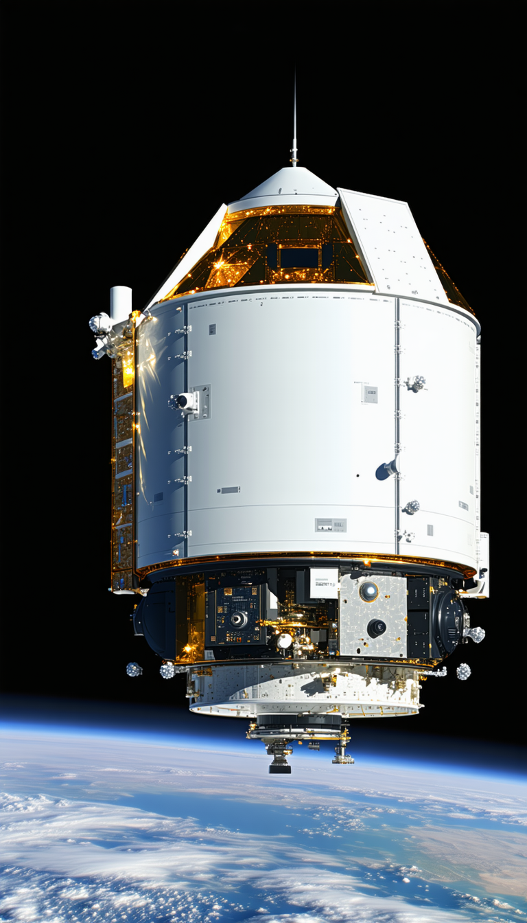 A Space Shuttle Is Shown In A Close-up View, With Its Hatch Open