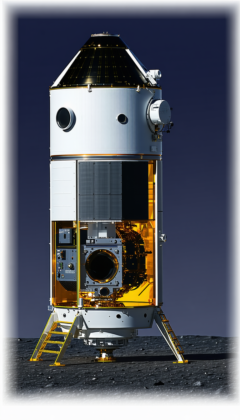 A Large White Satellite Is Shown In A Close-up View