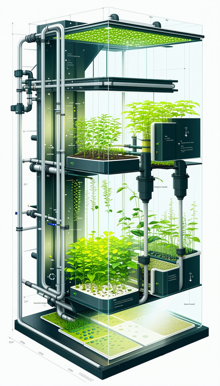 In The Image, There Is A Large, Multi-tiered Greenhouse Filled With Various Plants