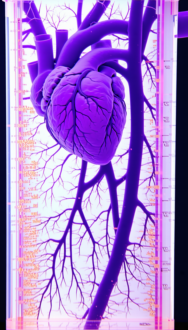 A Purple Heart With A Network Of Purple Veins
