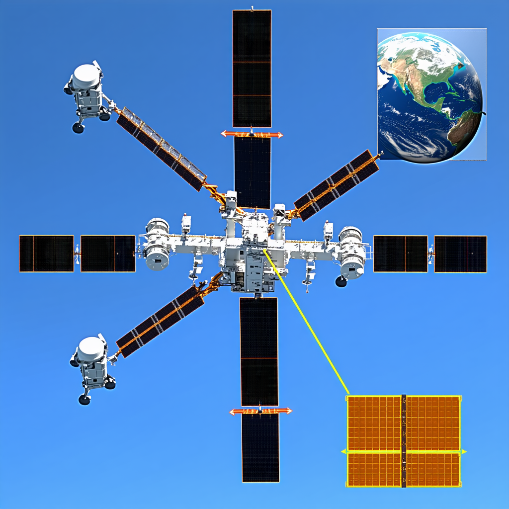 A Space Station With A Large Satellite Dish On Top Of It
