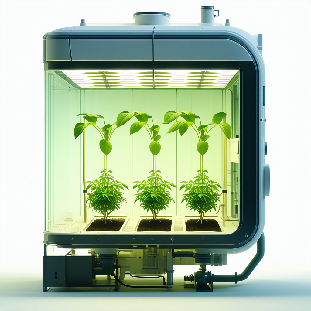 A Large, Green, And Well-lit Plant Growth Chamber