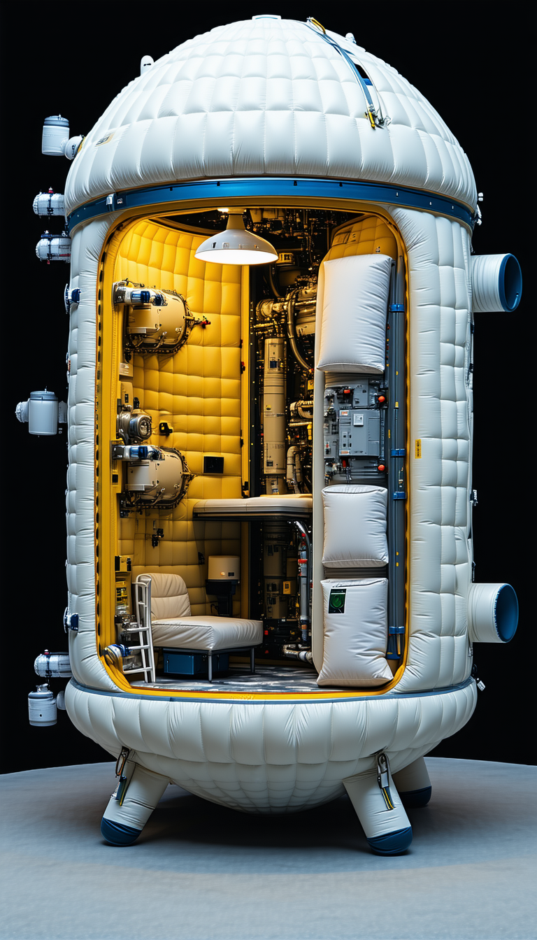 A Large White Cylinder With A Yellow Interior