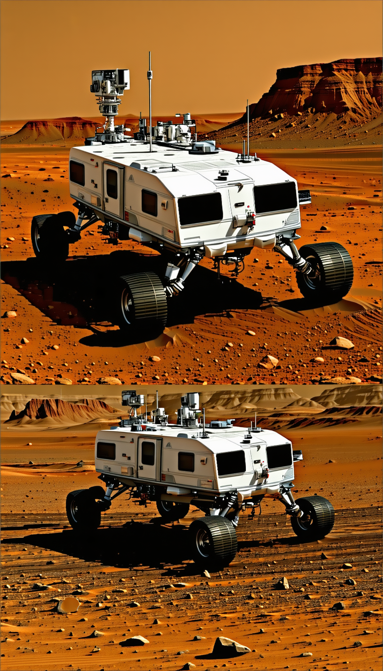 A White And Black Vehicle, Possibly A Truck Or A Car, Driving On A Dirt Road