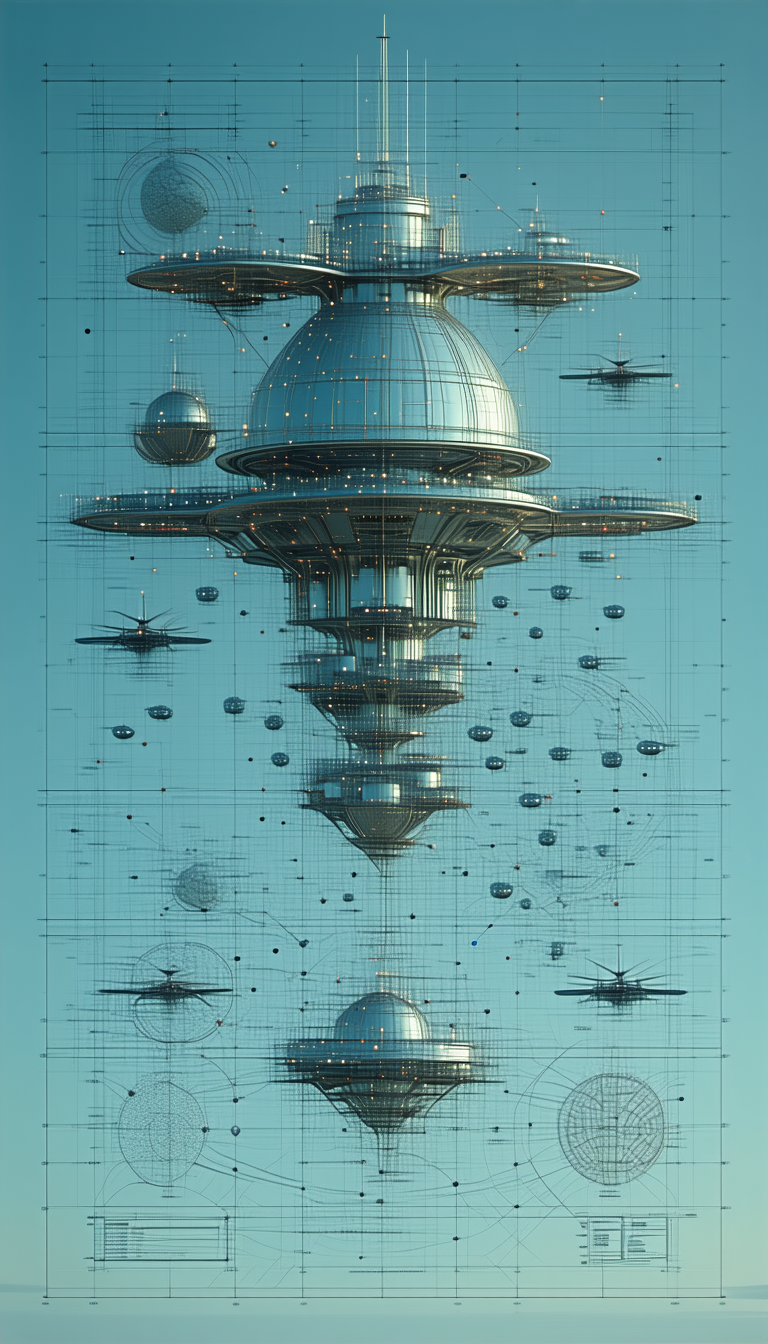 futuristic cityscape depicted image