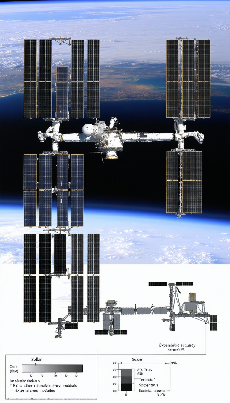 A Large Space Station With A Variety Of Modules Attached To It