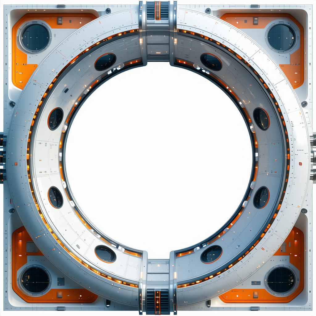 A Large, White, Circular Structure With A Hole In The Center