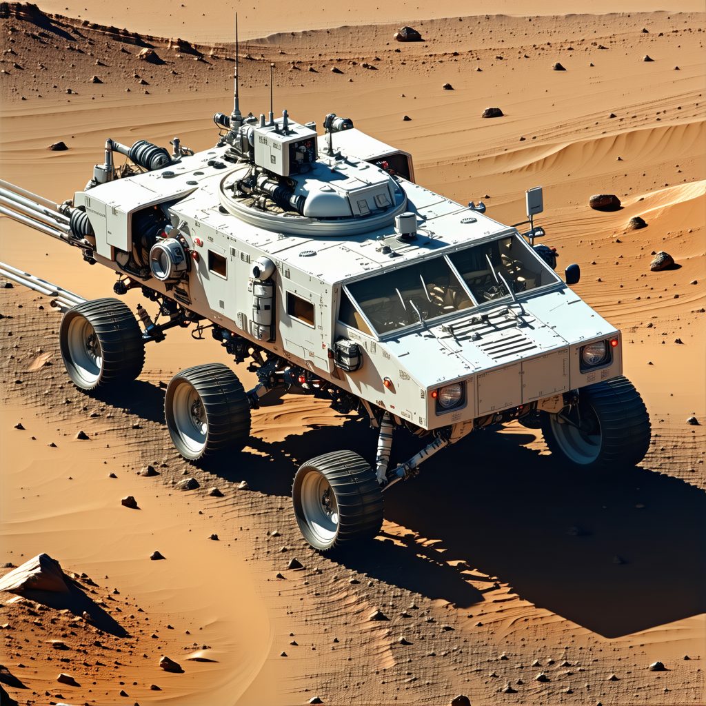 A White Military Vehicle Is Driving On A Dirt Road