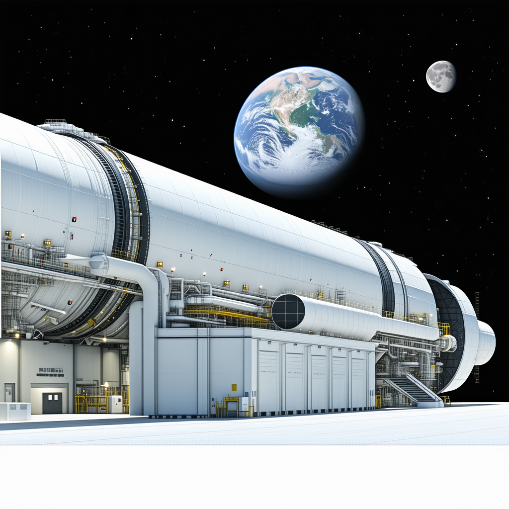 A Large White Spacecraft Is Docked At A Space Station