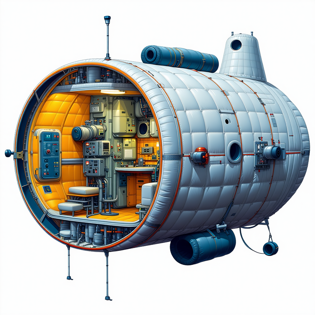 In The Image, There Is A Large, Round, And White Spacecraft With A Hollow Interior