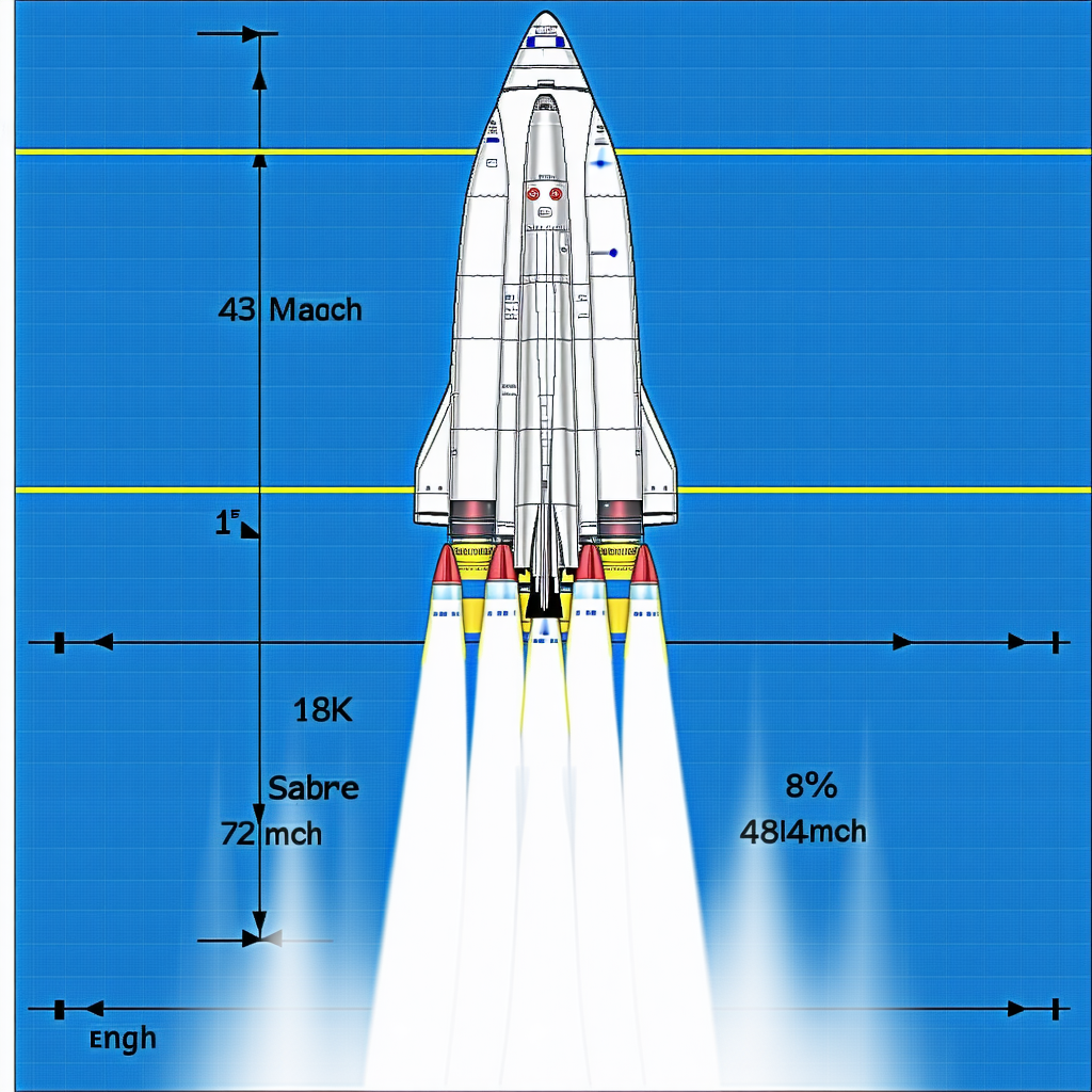 A Space Shuttle Is Shown In A Blue Sky, With Its Booster Rockets Attached