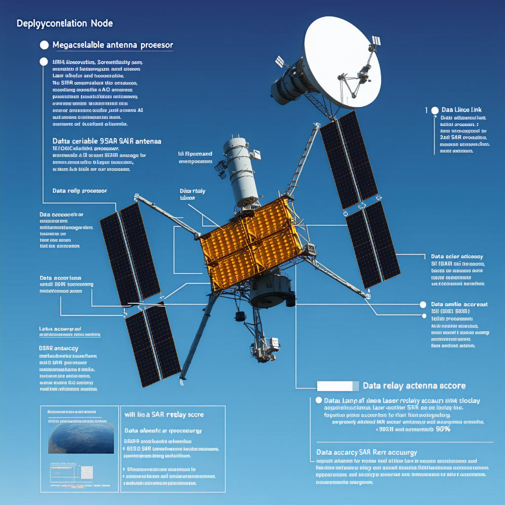 The Image Is A Diagram Of A Satellite, Showing Its Various Components And Functions