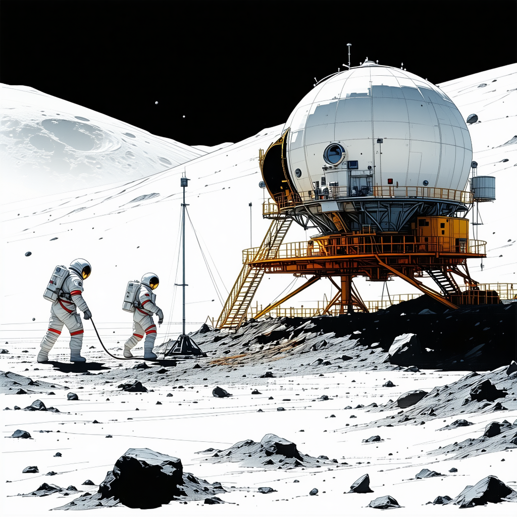 In The Image, There Are Two Astronauts Walking On The Moon's Surface