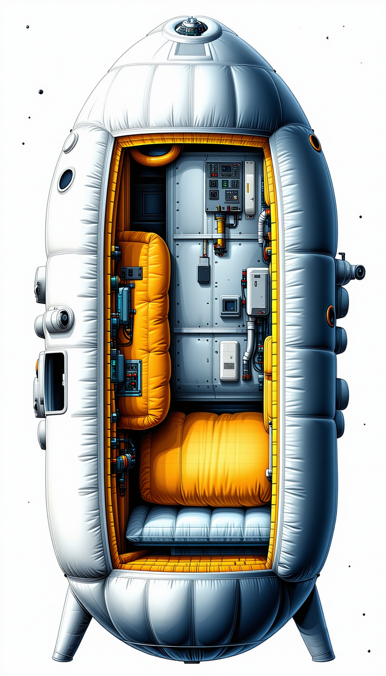 A Large White And Yellow Inflatable Boat Is Shown In A Side View