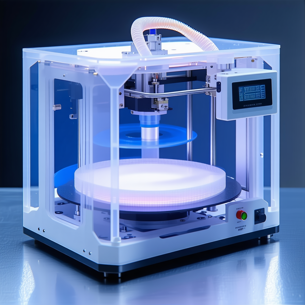 A White Plastic Machine Is Sitting On A Table