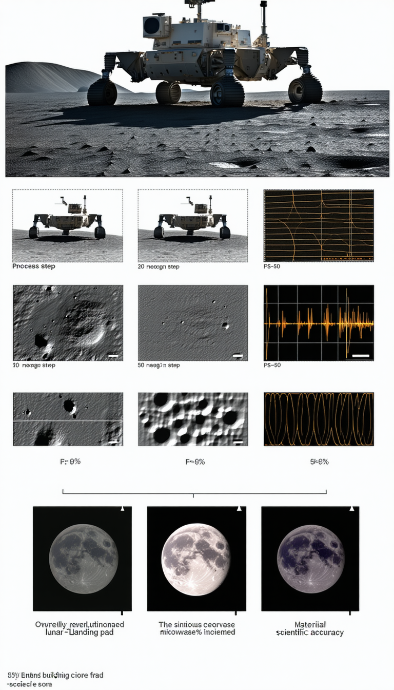The Image Is A Series Of Pictures Showing The Process Of Landing A Spacecraft On The Moon