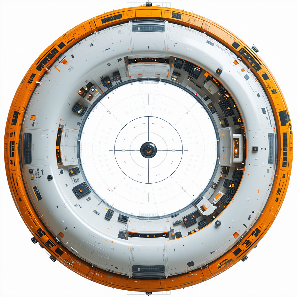 The Image Is A Close-up Of A Large, Round, White Structure With A Central Hole