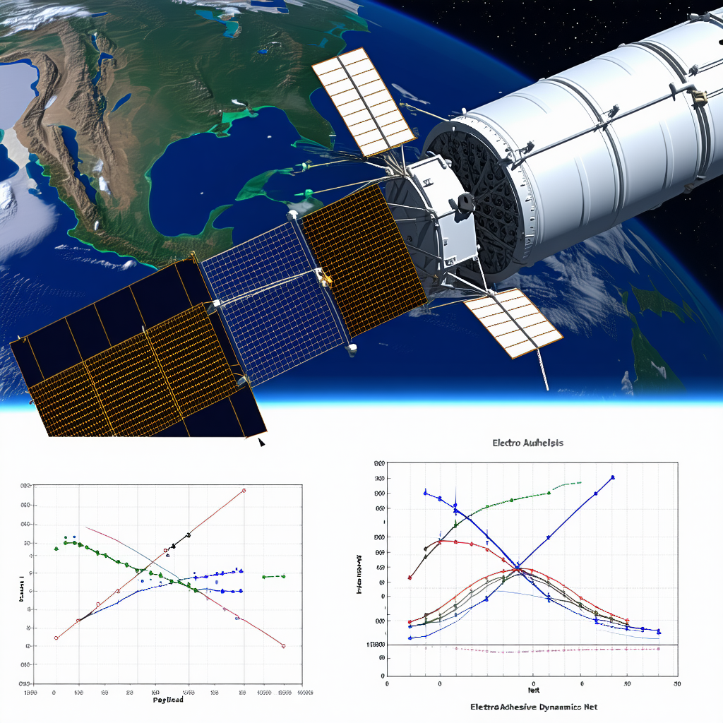 A Spacecraft With A Solar Panel On Its Side, Flying Through The Sky