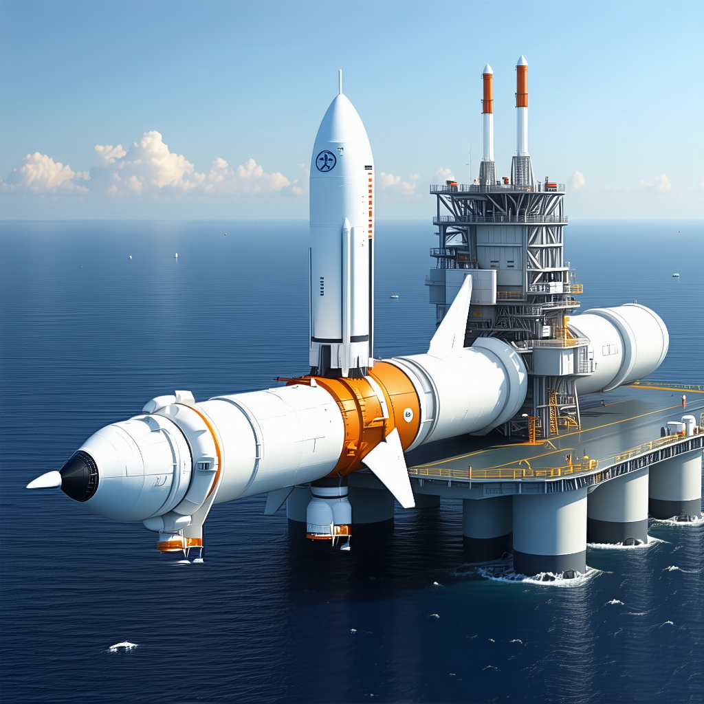 A Large White Rocket Ship Is Docked At A Space Station