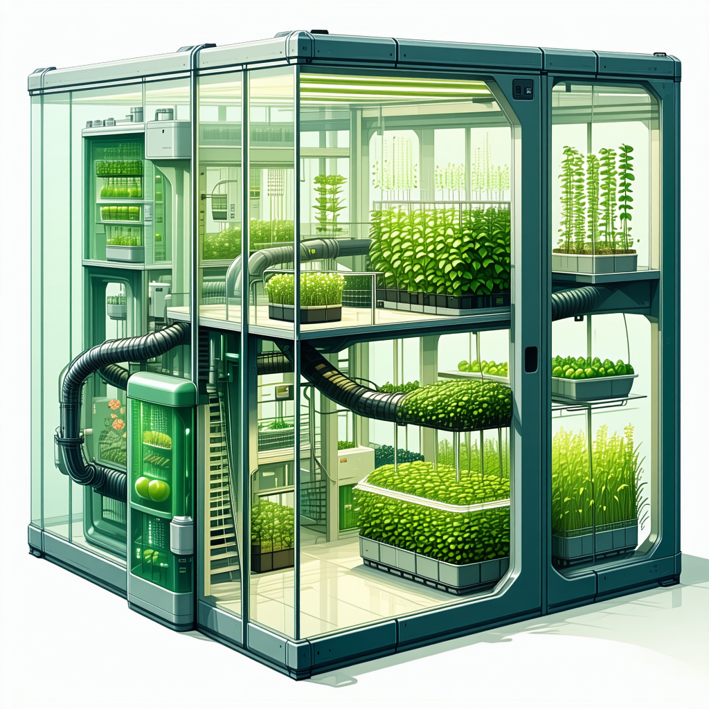 The Image Is A Cartoon Drawing Of A Greenhouse Filled With Various Plants