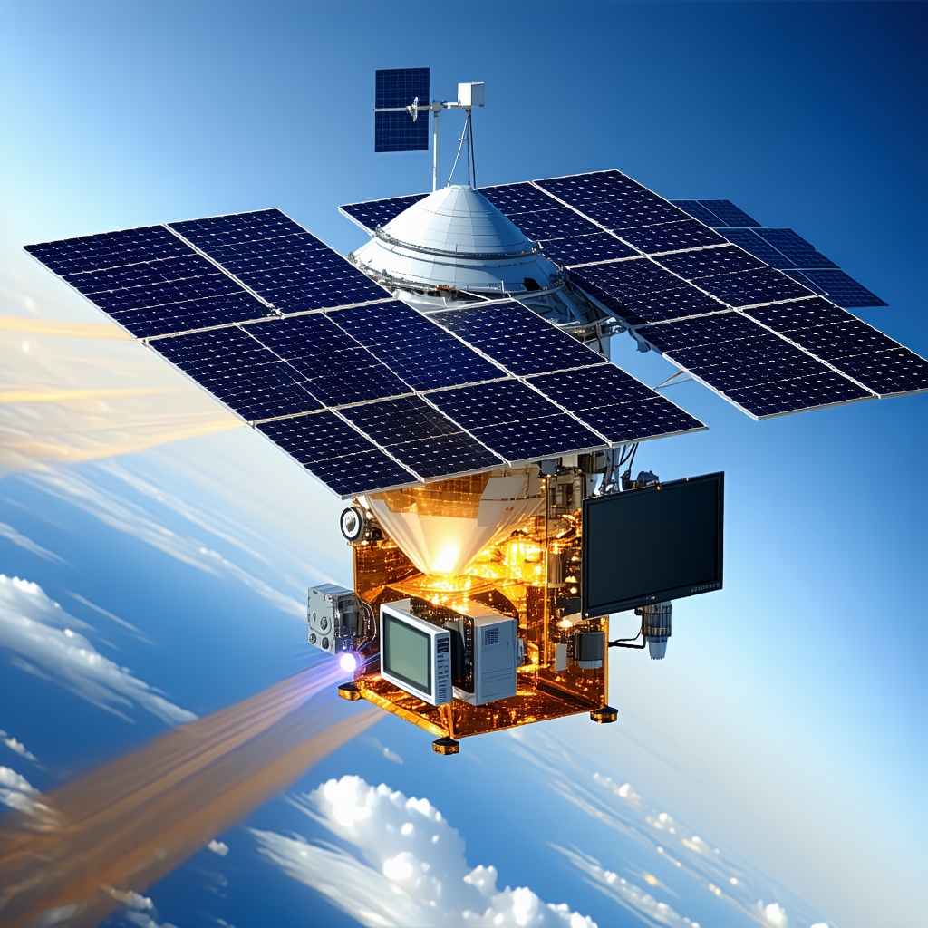 A Space Station With A Large Satellite Dish On Top Of It