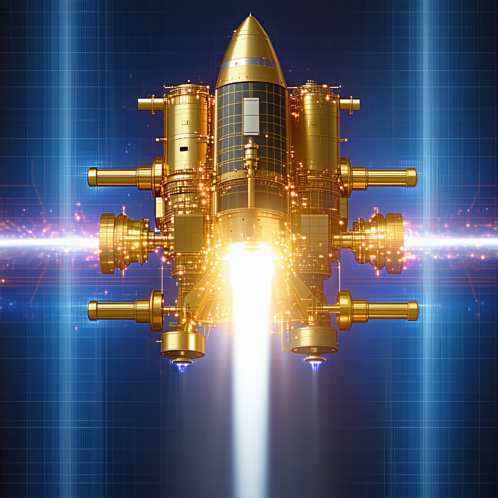 A Rocket Ship Is Shown In A Close-up View, With Its Engine And Exhaust Visible