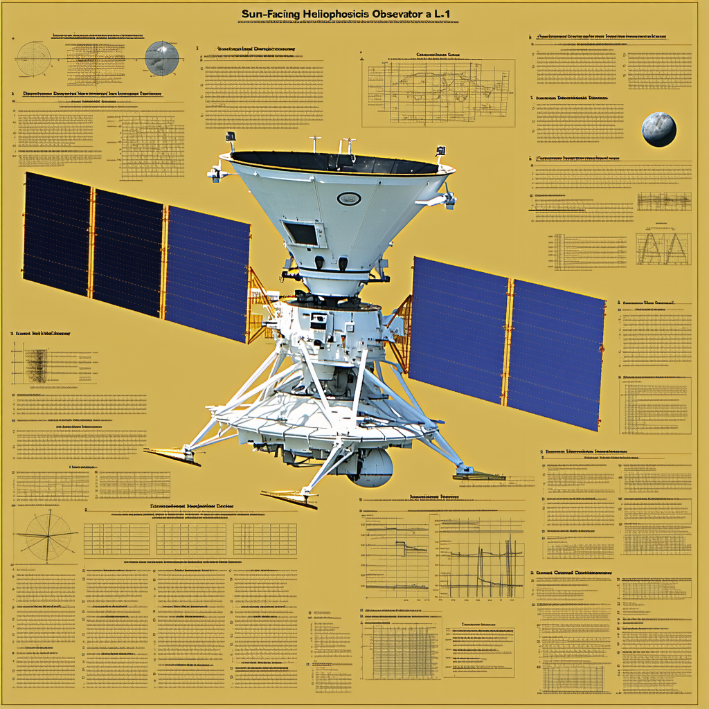 A Large Spacecraft Is Shown In A Diagram, With A Yellow Background