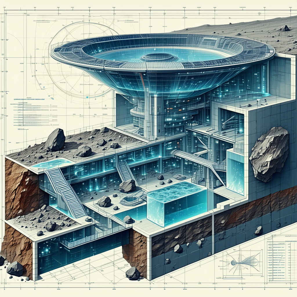detailed drawing futuristic building