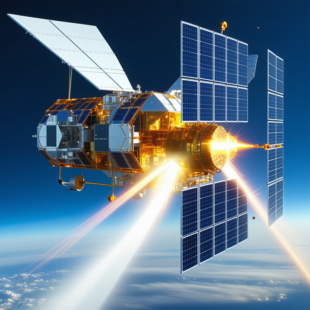 A Spacecraft With A Large Dome On Top, Flying Through The Sky