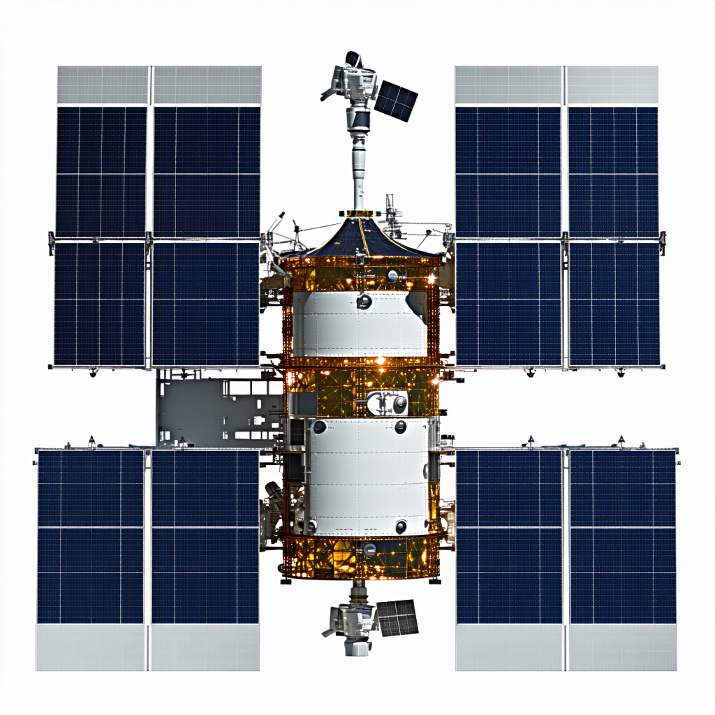 A Spacecraft With A Solar Panel On Its Side