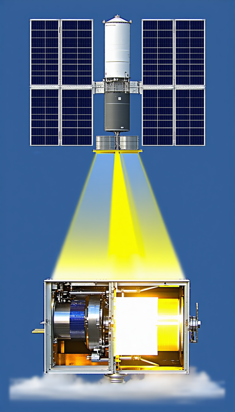 A Space Station With A Solar Panel On Top Of It