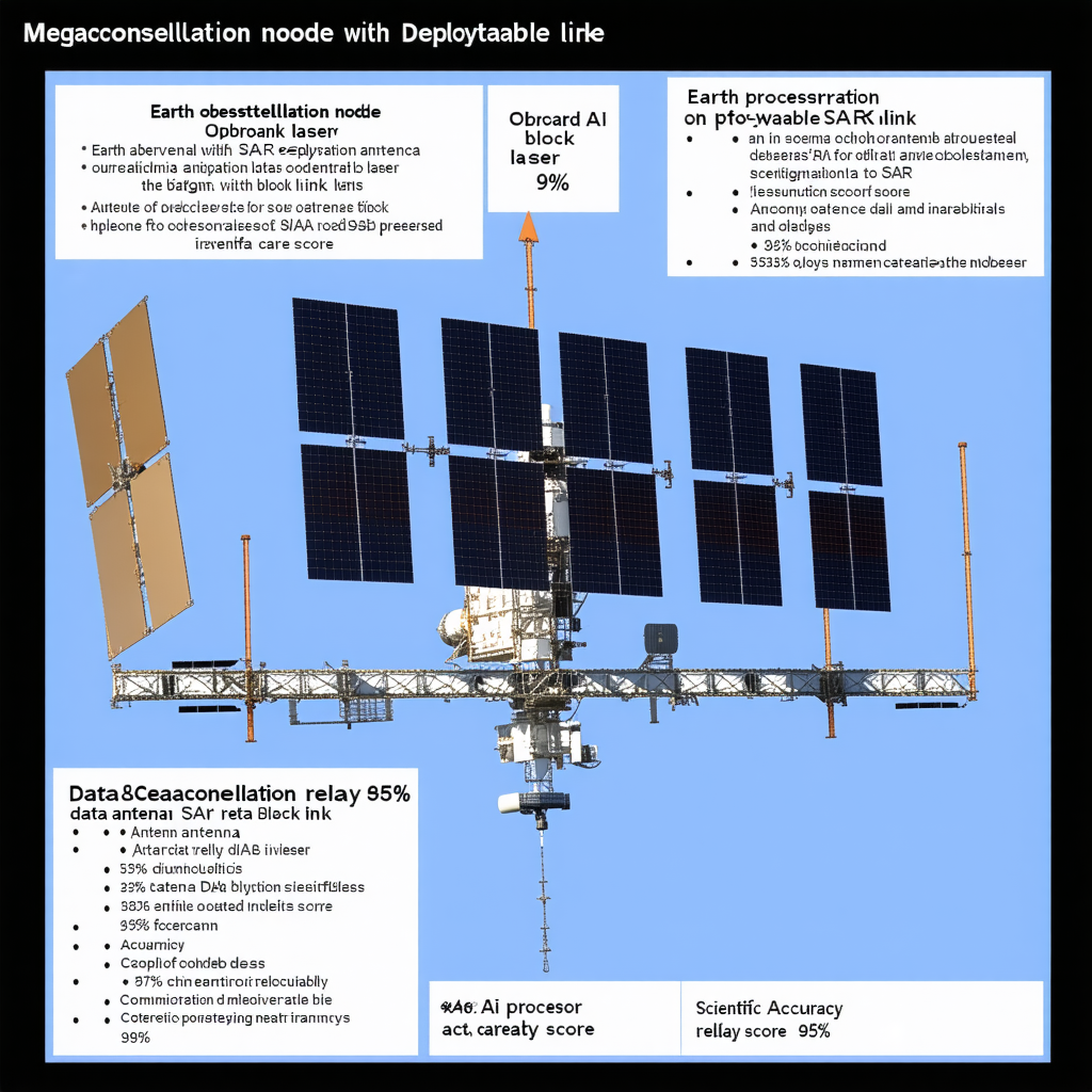 The Image Is A Diagram Showing The Different Components Of A Satellite