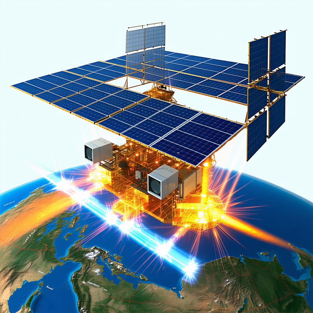 A Large Space Station With A Solar Panel Array On Its Side