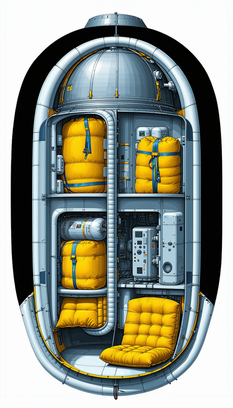 A Large White Space Shuttle Is Shown In A Detailed Illustration