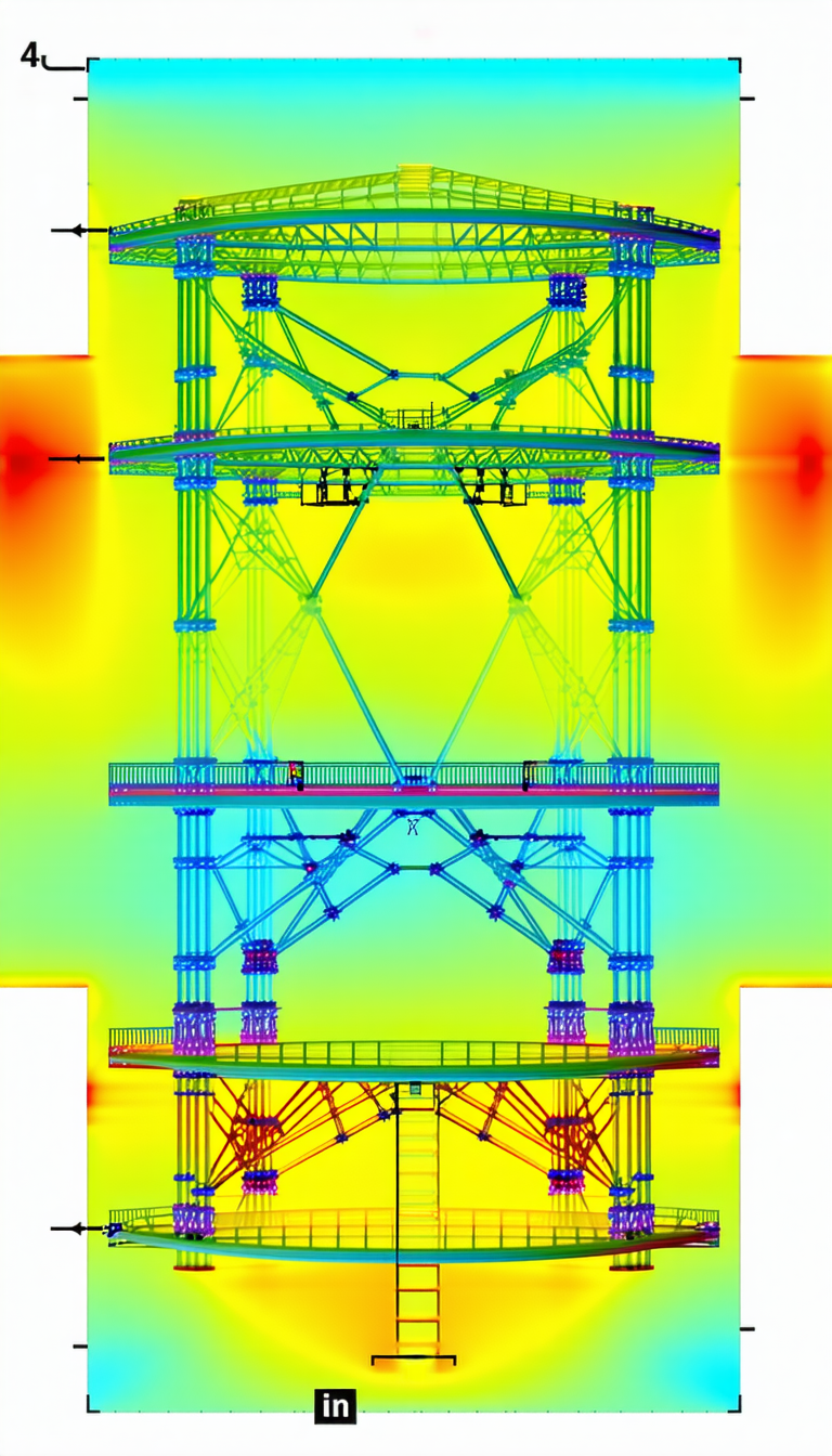 A Large, Blue, And White Structure With A Bridge-like Appearance
