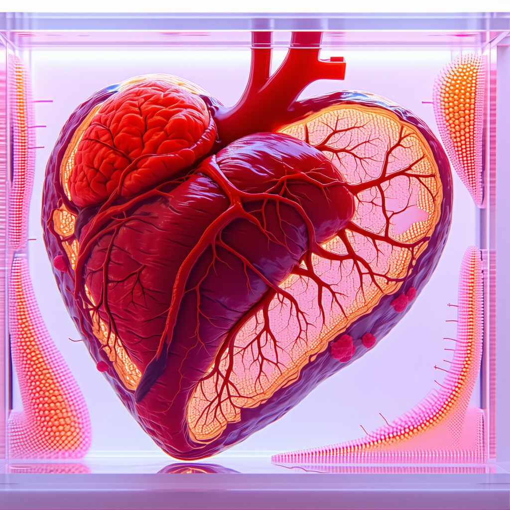 A Heart Is Displayed In A Glass Case, Showcasing Its Intricate Details