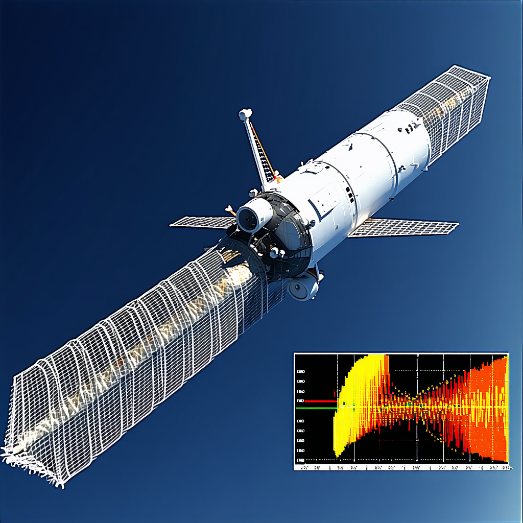 A Spacecraft, Possibly A Satellite, Floating In The Sky