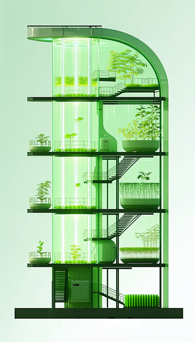 A Large, Multi-level Greenhouse Filled With Various Plants