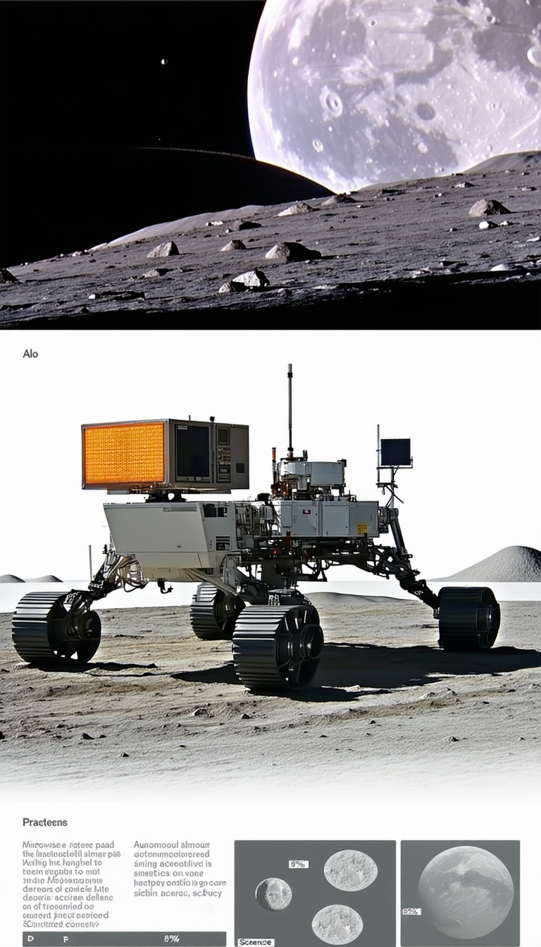 A Large Robotic Vehicle, Possibly A Rover, Driving Across A Rocky Terrain