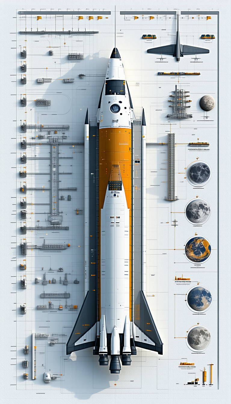 space shuttle shown detailed illustration