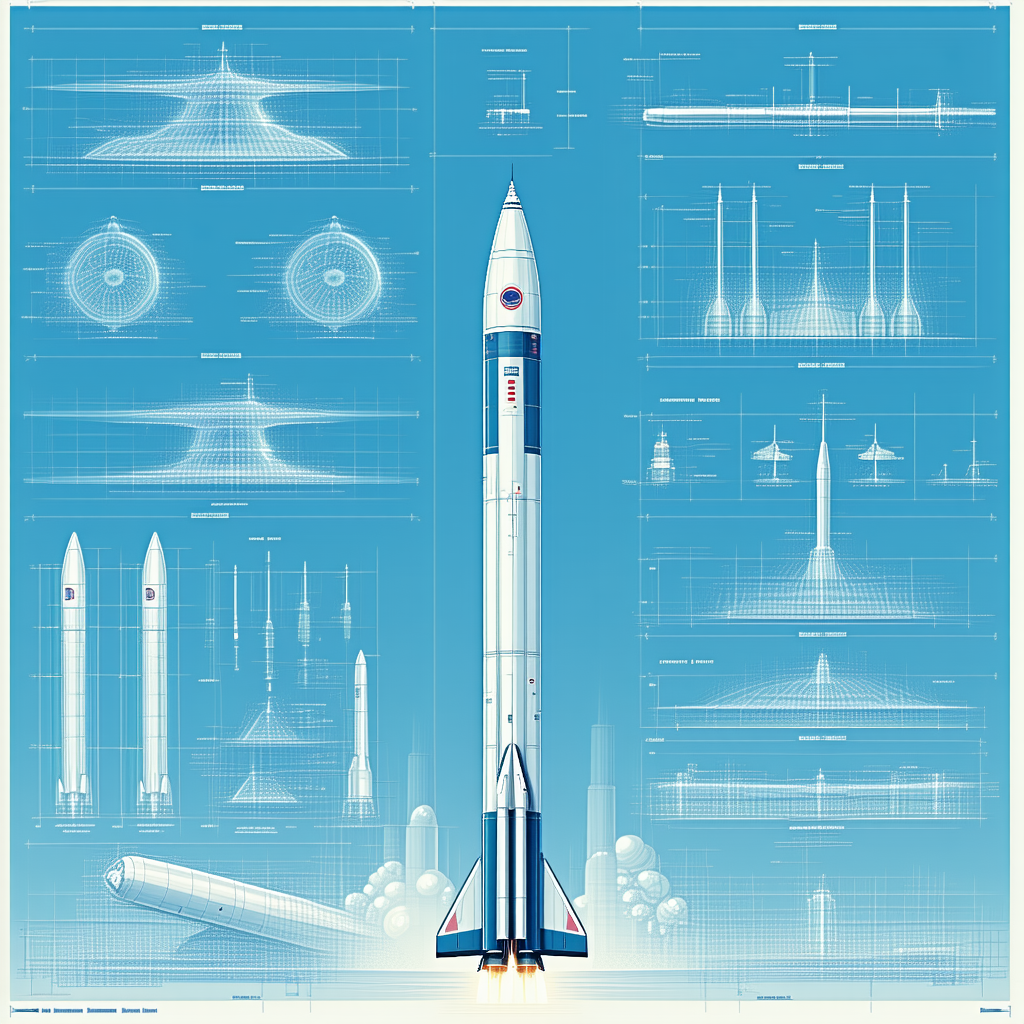 blue diagram rocket displayed