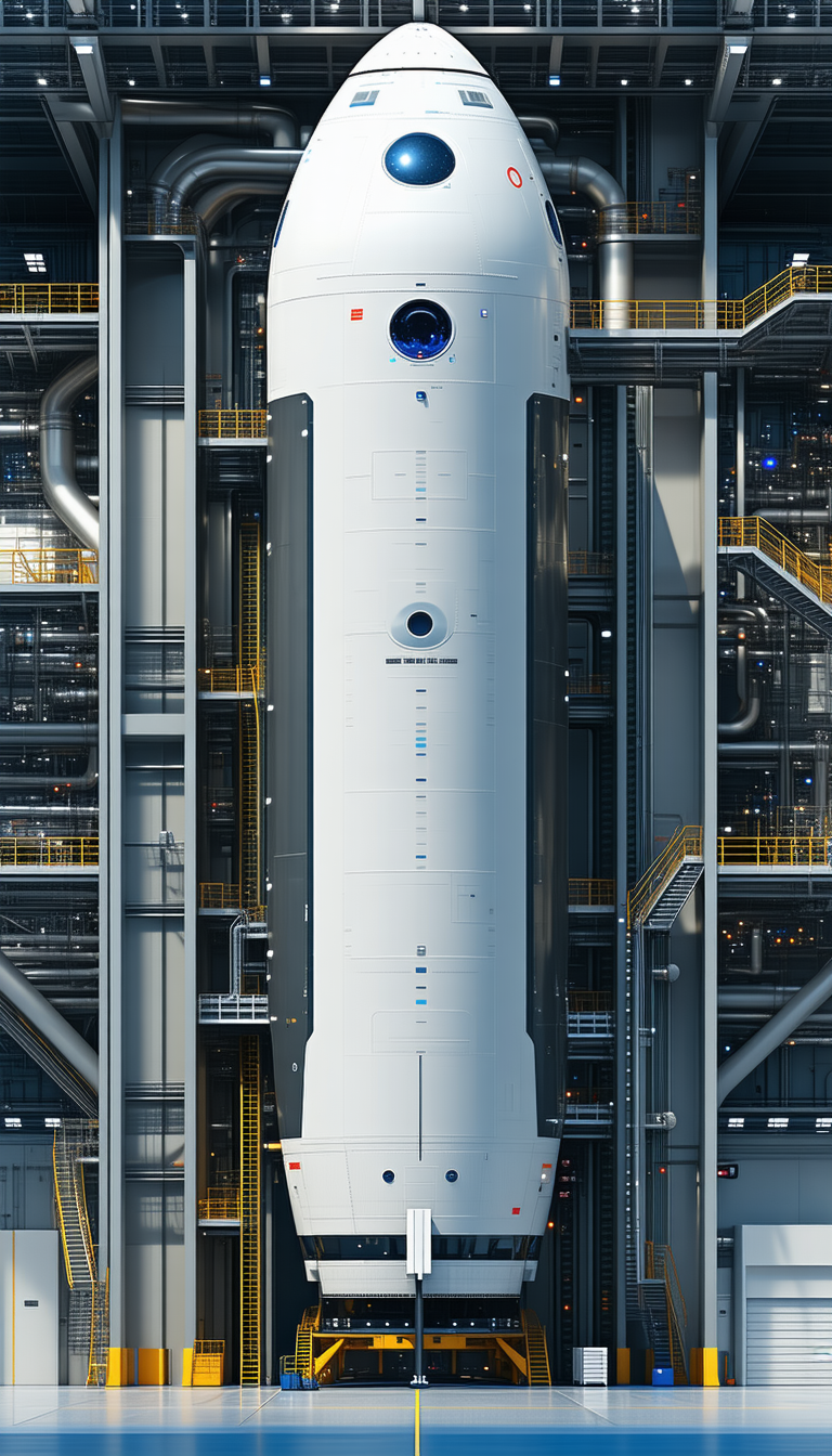 A Large White Space Shuttle, Which Appears To Be A Part Of A Space Station