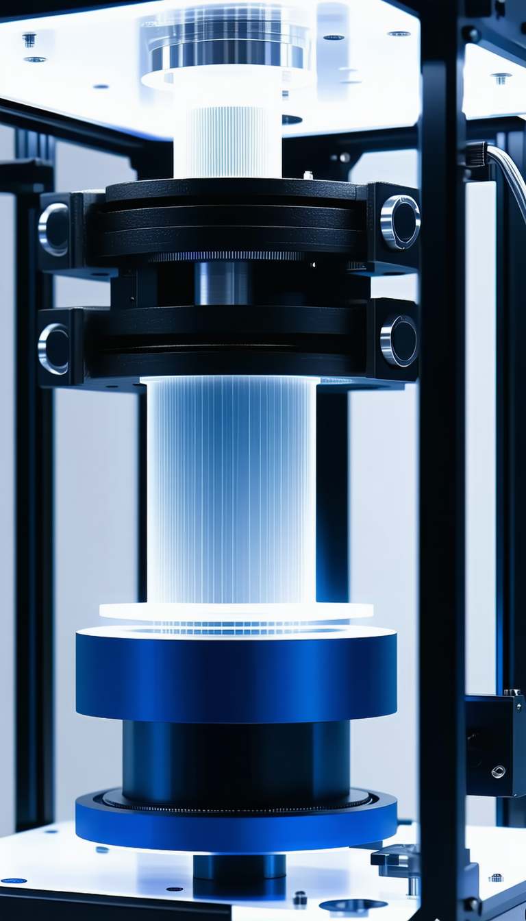 A Large, Blue, Circular Object With A Clear Center