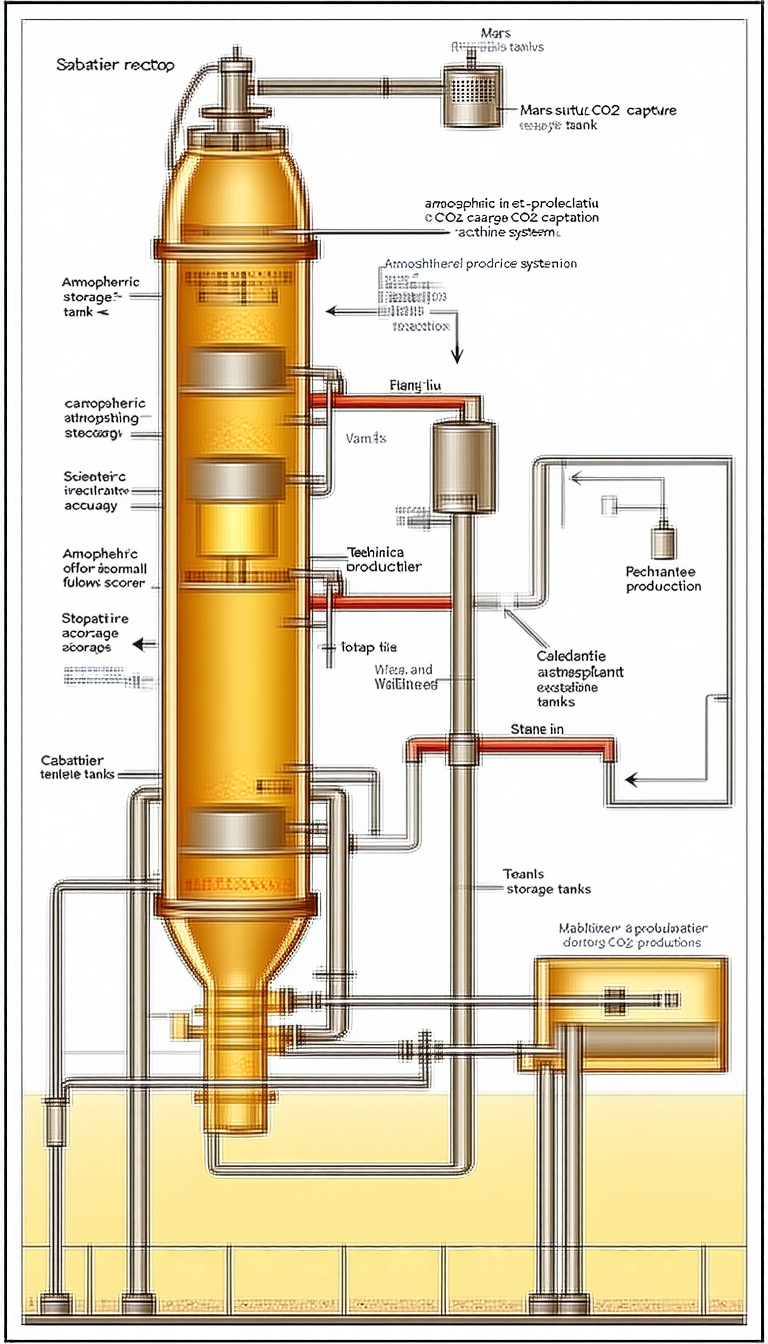 A Large, Detailed Drawing Of A Chemical Plant Is Displayed