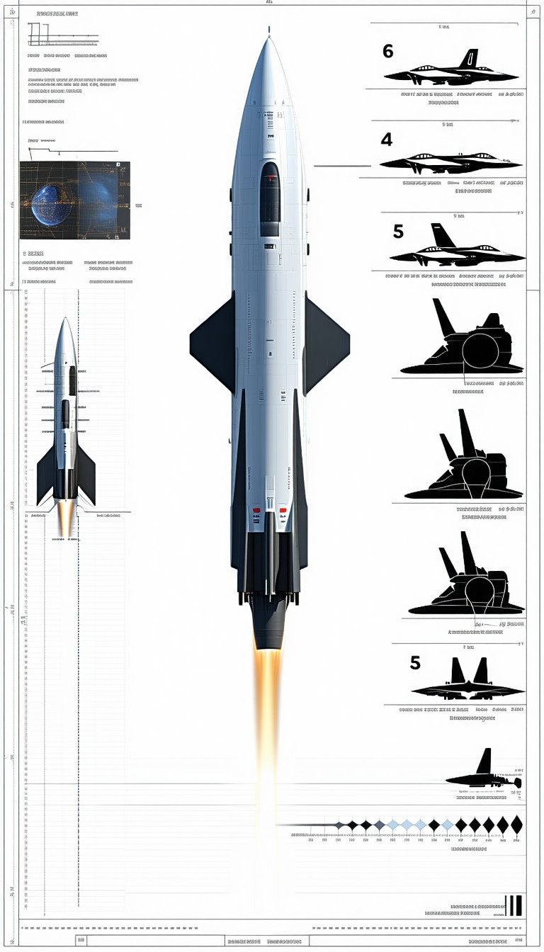 A Space Shuttle Is Shown In A Diagram, With A Rocket Booster Attached To The Bottom