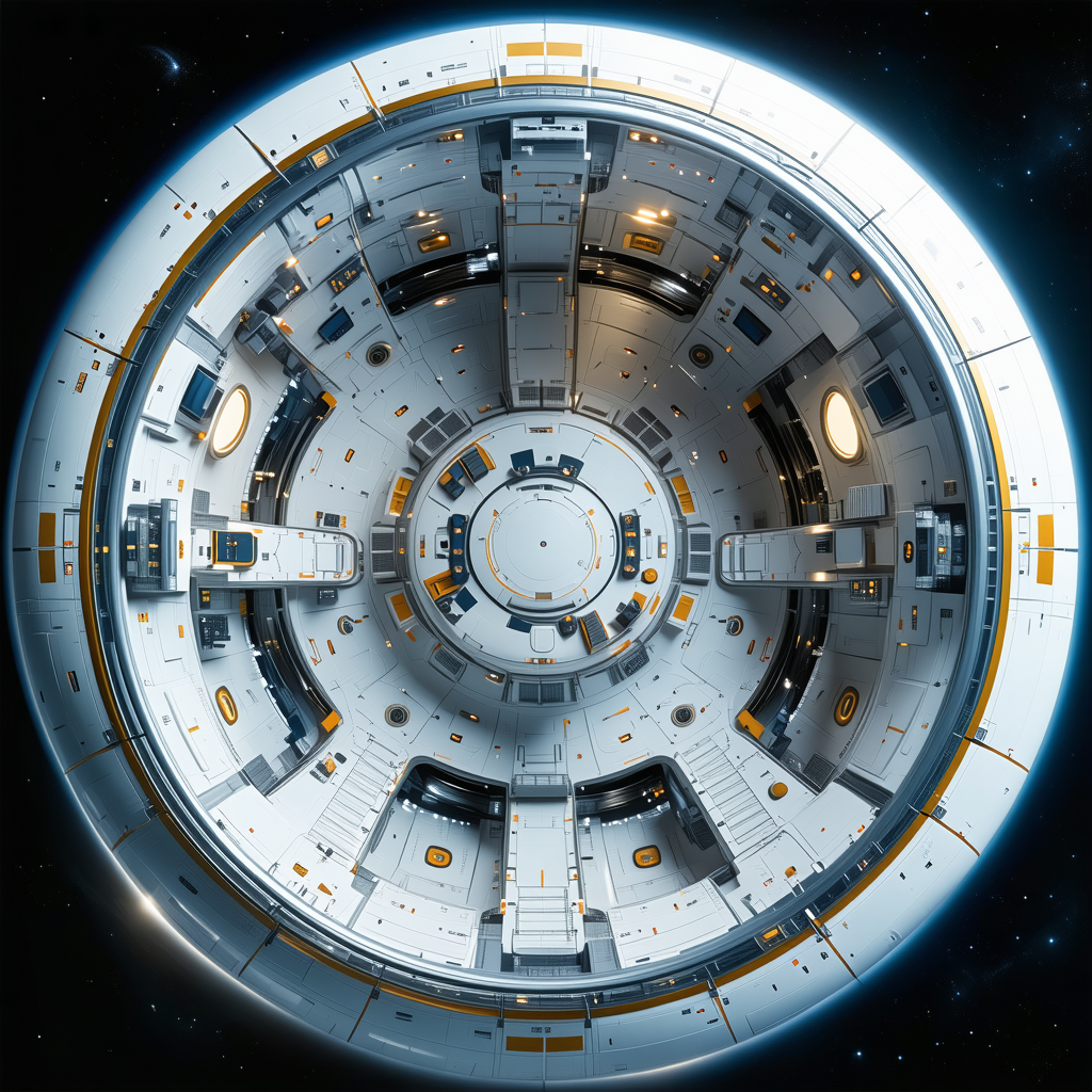 A Large, White Spacecraft With A Round
